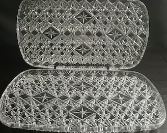 Vintage Trewlawney Lucite TV Tray - Set of 2 MCM Atomic Starbust Trays 12&quot; x 7&quot;