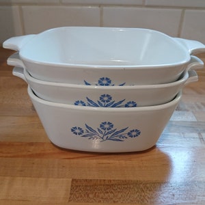 Juego de 3 cazuelas pequeñas con asas Corning Coneflower Blue