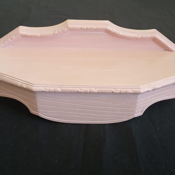 Dusty Pink Floating Wall Display Shelf by Burwood Products; Made in the USA in 1992
