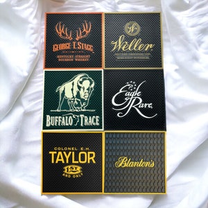 Buffalo Trace, Eagle Rare, Weller, George T Stagg, Colonel E.H. Taylor and Blanton's Spill Mat, Home Bar 12''x12''