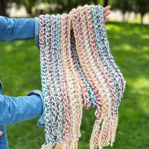 Chunky Colorful Scarf| Warm and Soft Scarf | Christmas scarf| Thick Scarf | Wool and Acrylic blend Scarf | crochet scarf | chunky yarn