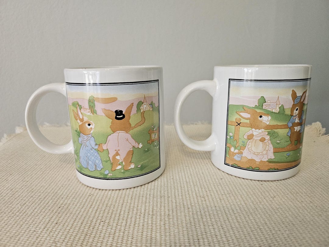 Vintage Peter Rabbit Coffee Mugs, Set of 2, Countryside Theme - Etsy