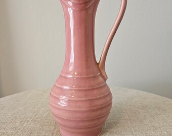 Vintage 1940's Pink Pottery Pitcher.