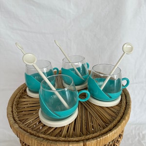 Vintage 70&#39;s Valentino Collection Tea/Coffee Glass Set, Kitchenware, Retro Cups