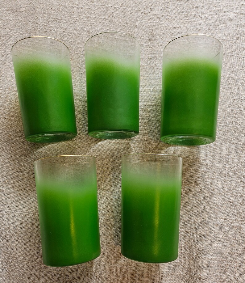 Vintage Blendo Green Saft Krug Cup Set Bild 7