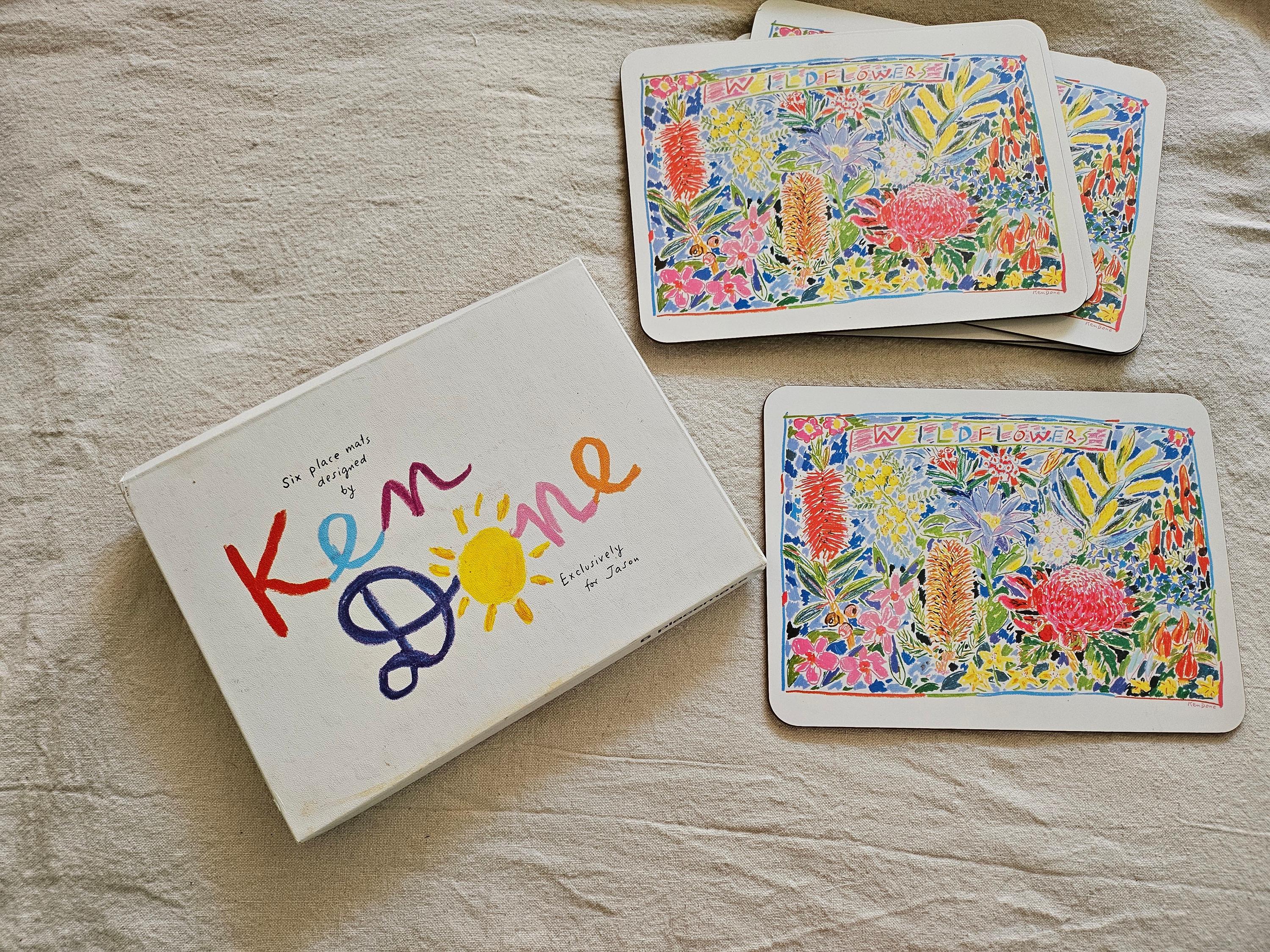 Ken Done vintage placemat ランチョンマット 4枚セット Ken Done Placemats - Etsy Australia