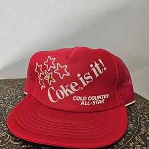 Vintage Coke Ball Cap, Trucker Cap, Ball Cap, Baseball Cap, Coca Cola, Coke Is It