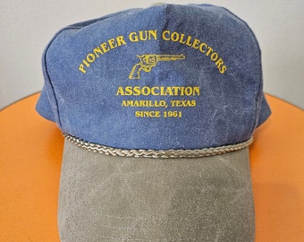 Vintage blauwe Pioneer Gun Collectors Association Amarillo, Texas Truckers Cap