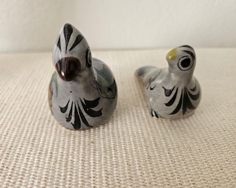 Pájaros de cerámica de arte popular mexicano Tonalá vintage, Art Déco, decoración del hogar