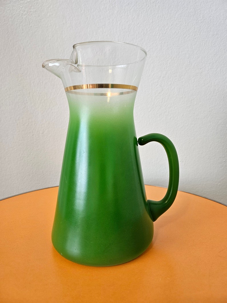 Vintage Blendo Green Juice Pitcher Cup Set image 4