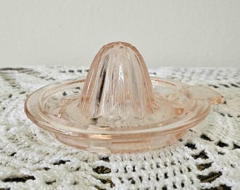Vintage Pink Depression Glas Zitruspresse, Küchengerät