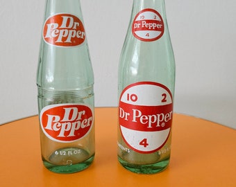 Vintage Dr. Pepper Pop-Glasflaschen