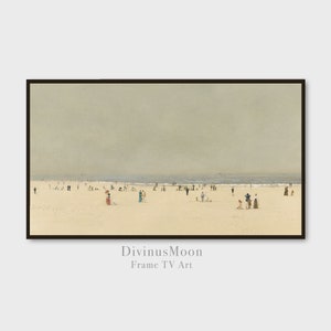The Frame TV Art | Sandy Ocean Beach and Swimmers | High Definition Art | Digital Download for Quick Install on Samsung TV | DT5013