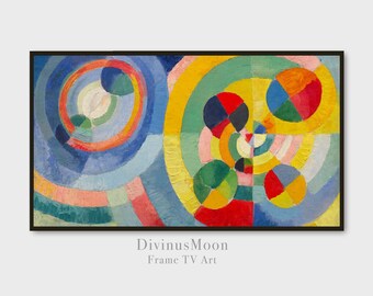 Arte da TV The Frame | Design circular moderno colorido | Arte em Alta Definição | Download digital para instalação rápida na TV Samsung | DT5019
