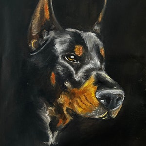 Pintura al óleo de perro personalizada: retrato de mascota pintado a mano