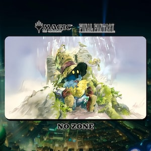 Playmat MTG Final Fantasy - FF9 Vivi & Baby Chocobo - 24&quot;x14&quot; (600 x 350 mm) - Playmat/ Deskmat with stitched edges