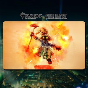 Tapete de jogo MTG Final Fantasy - FF9 Vivi - 24" x 14" (600 x 350 mm) - Tapete de jogo/tapete de mesa com bordas costuradas