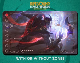 Aphelios Nightbringer Playmat Stitched Edges - Riftbound Trading Card Game - 24" x 14" inches (600 x 350 mm)