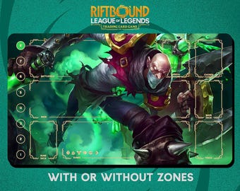 Singed Playmat Stitched Edges - Riftbound Trading Card Game - 24" x 14" inches (600 x 350 mm)