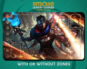 Viktor Machine Herald Playmat Stitched Edges - Riftbound Trading Card Game - 24" x 14" inches (600 x 350 mm)