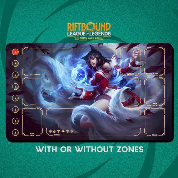 Ahri Playmat Stitched Edges - Riftbound Trading Card Game - 24