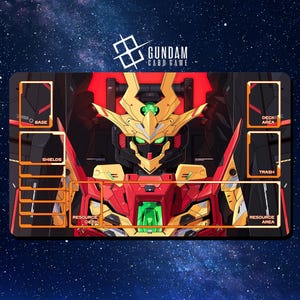 Tapete de juego de cartas Gundam - Typhoeus Gundam Chimera - 600 x 350 mm (24" x 14") - Tapete de juego/tapete de escritorio con bordes cosidos