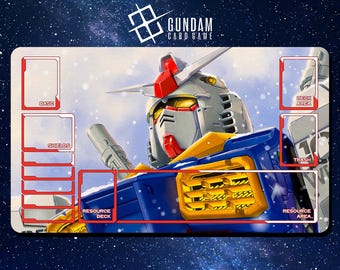 Playmat Gundam Card Game - RX-78-2 Gundam - 24&quot;x14&quot; (600 x 350 mm) - Playmat/ Deskmat with stitched edges