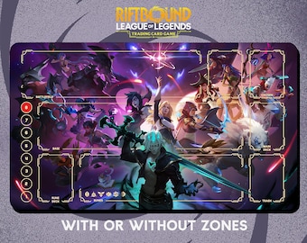 Tapete de juego Riftbound Path of Champions con bordes cosidos - Juego de cartas coleccionables Riftbound - 600 x 350 mm (24" x 14")