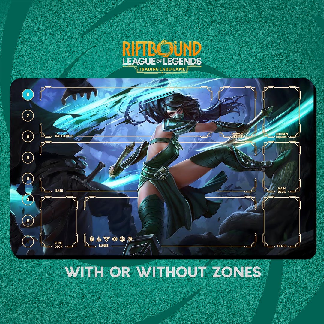 Akali Playmat Stitched Edges - Riftbound Trading Card Game - 24