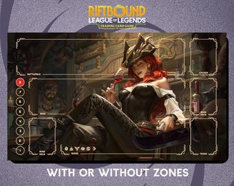 Miss Fortune Lonely Nights Playmat Stitched Edges - Riftbound Trading Card Game - 24" x 14" inches (600 x 350 mm)
