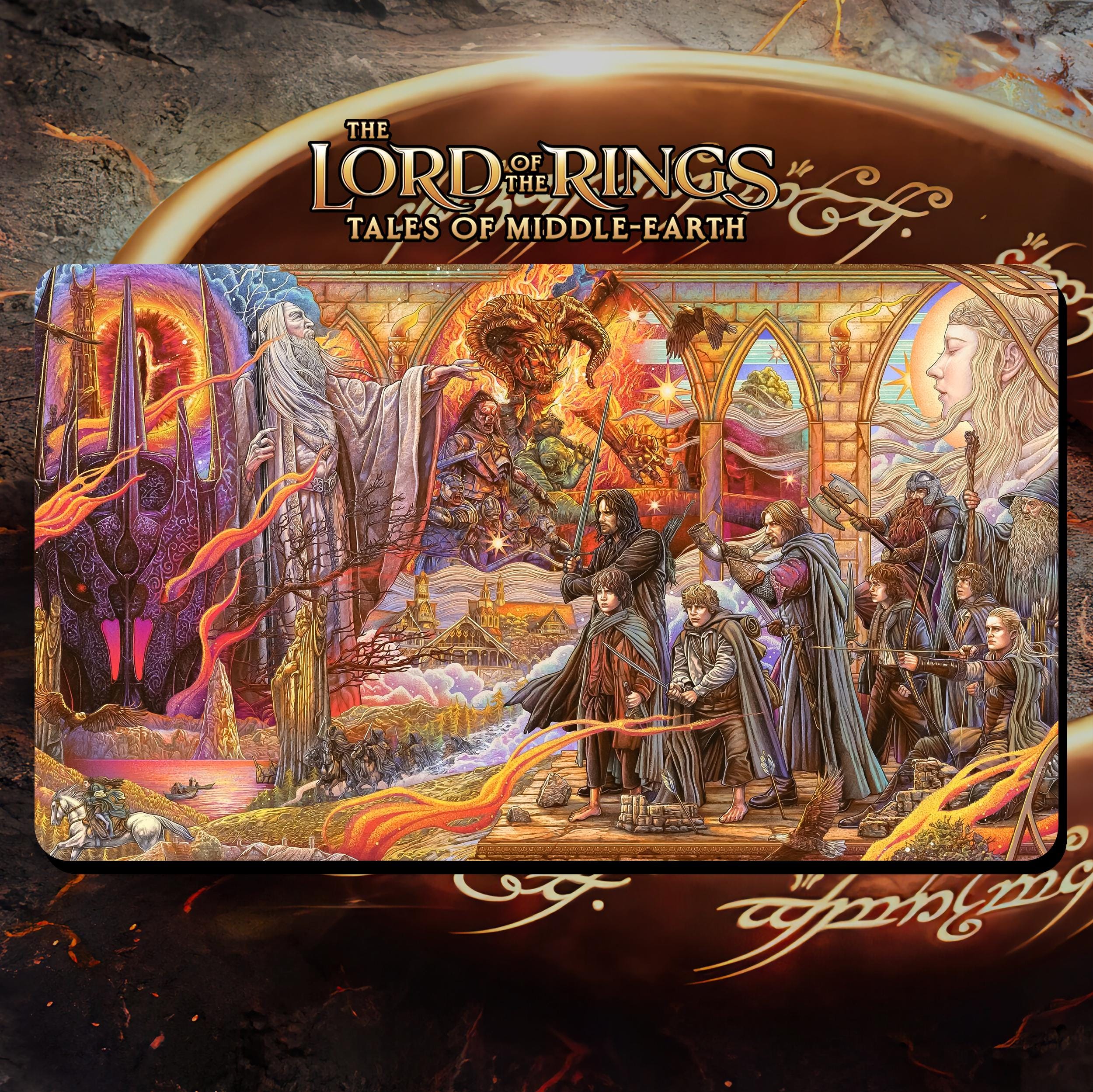 Tappetino da gioco MTG LOTR - La Compagnia dell'Anello - 24"x14" (600 x 350 mm) - Tappetino da gioco con bordi cuciti