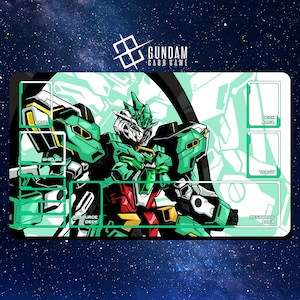 Tapete de juego de cartas Gundam - Unidad Gundam Nepteight - 600 x 350 mm (24" x 14") - Tapete de juego/tapete de escritorio con bordes cosidos