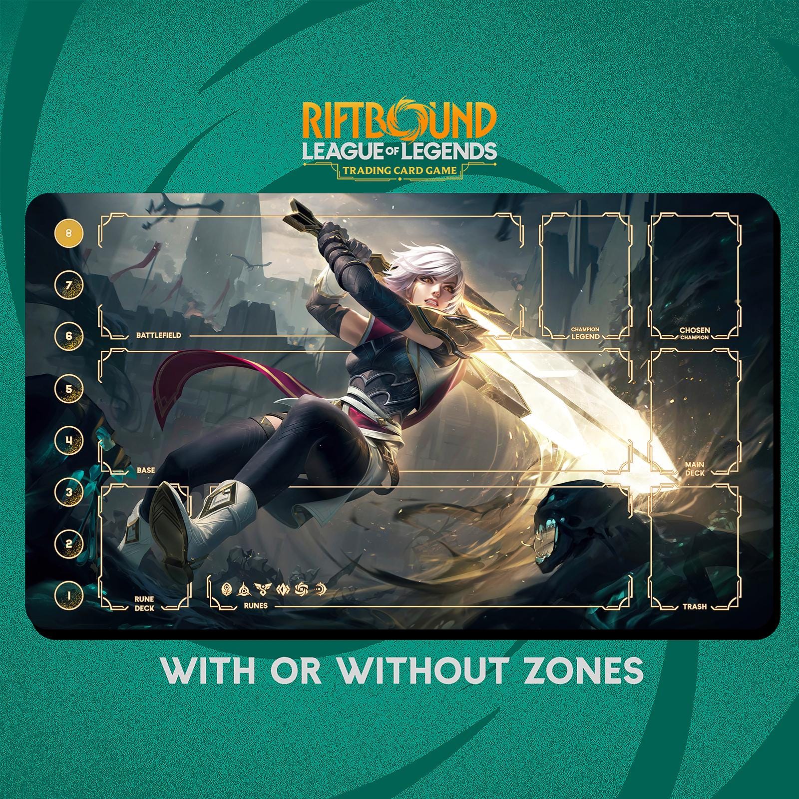 Sentinel Riven Playmat Stitched Edges - Riftbound Trading Card