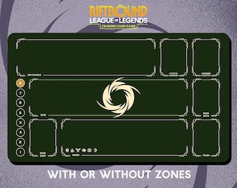 Rfitbound Neutral Forest Green playmat Stitched Edges - Riftbound Trading Card Game - 24" x 14" inches (600 x 350 mm)