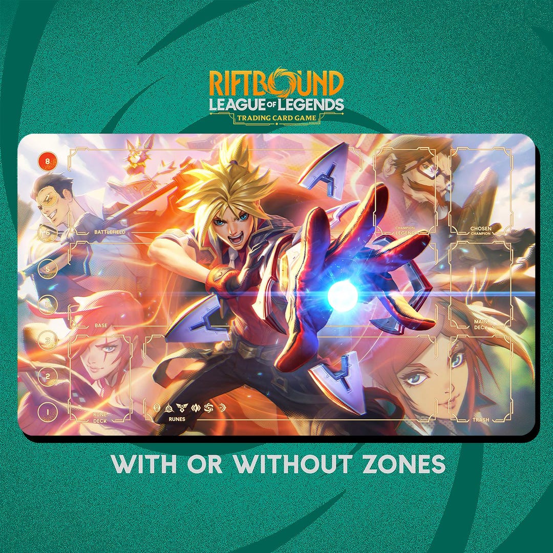 Ezreal Playmat Stitched Edges - Riftbound Trading Card Game - 24
