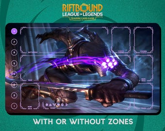 Master Yi Playmat Stitched Edges - Riftbound Trading Card Game - 24" x 14" inches (600 x 350 mm)