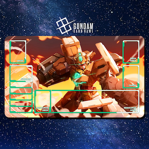 Tapete de juego de cartas Gundam - PFF-X7II S6 Saturnix Gundam - 600 x 350 mm (24" x 14") - Tapete de juego/tapete de escritorio con bordes cosidos
