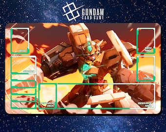 Playmat Gundam Card Game - PFF-X7II S6 Saturnix Gundam - 24"x14" (600 x 350 mm) - Playmat/ Deskmat with stitched edges
