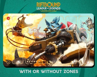 Rumble Playmat Stitched Edges - Riftbound Trading Card Game - 24" x 14" inches (600 x 350 mm)