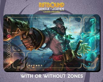 Betrayer Gangplank Playmat Stitched Edges - Riftbound Trading Card Game - 24" x 14" inches (600 x 350 mm)