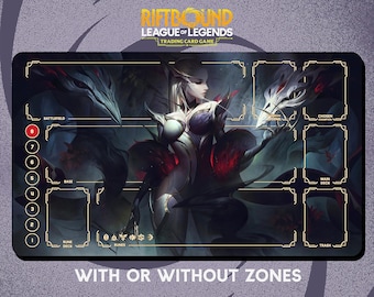 Tappetino da gioco Coven Evelynn con bordi cuciti - Gioco di carte collezionabili Riftbound - 600 x 350 mm (24" x 14")
