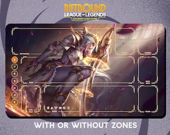 Battle Queen Diana Playmat Stitched Edges - Riftbound Trading Card Game - 24" x 14" inches (600 x 350 mm)