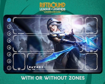 Ashe Playmat Stitched Edges - Riftbound Trading Card Game - 24" x 14" inches (600 x 350 mm)