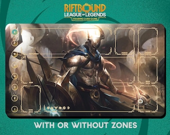 Pantheon Playmat Stitched Edges - Riftbound Trading Card Game - 24" x 14" inches (600 x 350 mm)