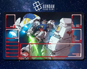 Playmat Gundam Card Game - Gundam Physalis - 24&quot;x14&quot; (600 x 350 mm) - Playmat/ Deskmat with stitched edges