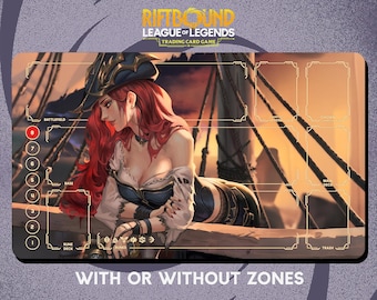 Miss Fortune Sunset Playmat Stitched Edges - Riftbound Trading Card Game - 24" x 14" inches (600 x 350 mm)