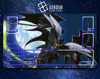 Tappetino da gioco Gundam Card Game - Deathscythe Gundam - 24&quot;x14&quot; (600 x 350 mm) - Tappetino da gioco/tavolo con bordi cuciti