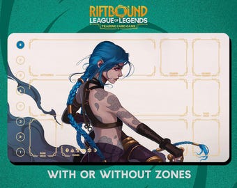 Jinx Redemption Playmat Stitched Edges - Riftbound Trading Card Game - 24" x 14" inches (600 x 350 mm)