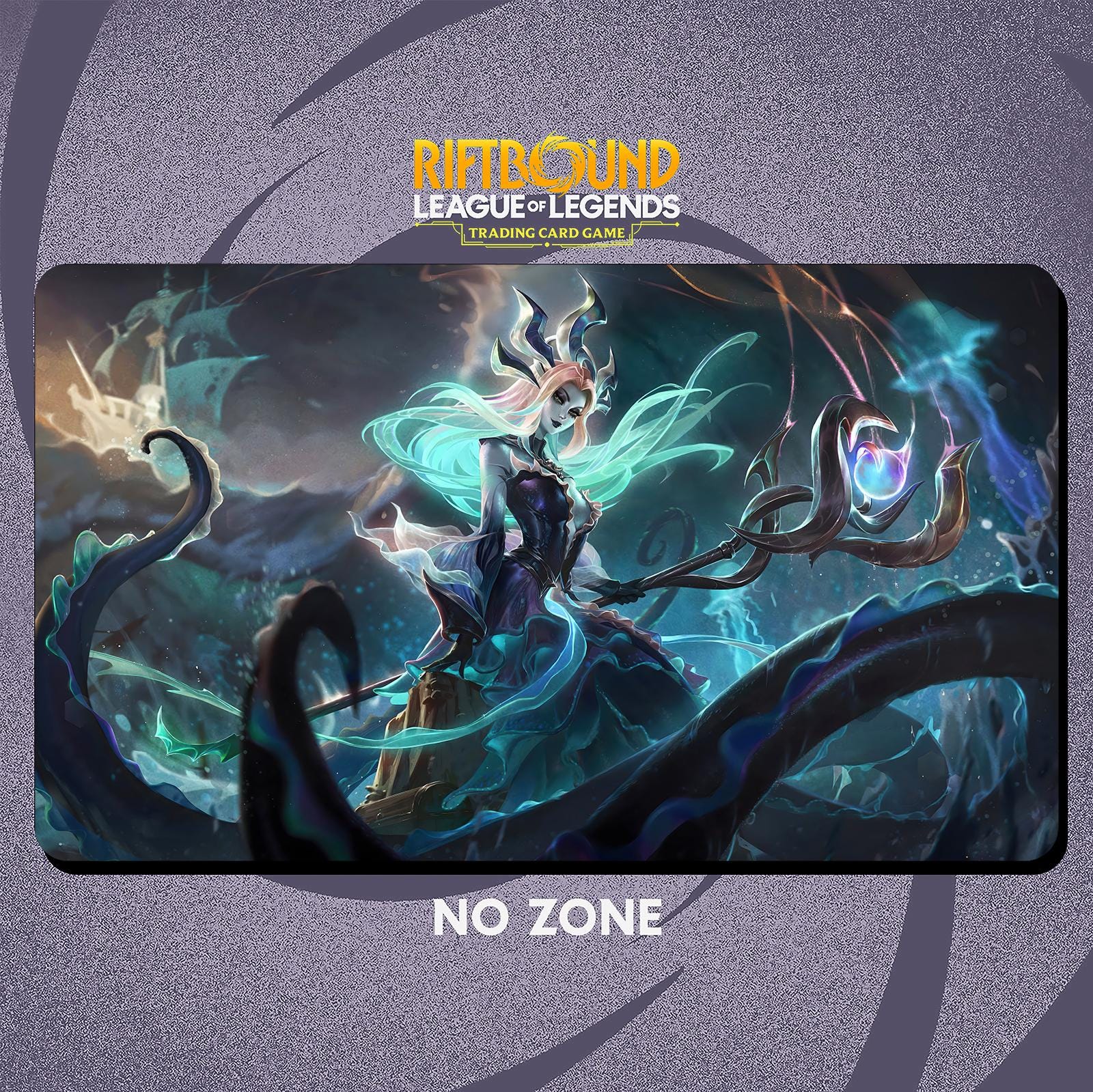Sunken Shadow Nami Playmat Stitched Edges - Riftbound Trading Card