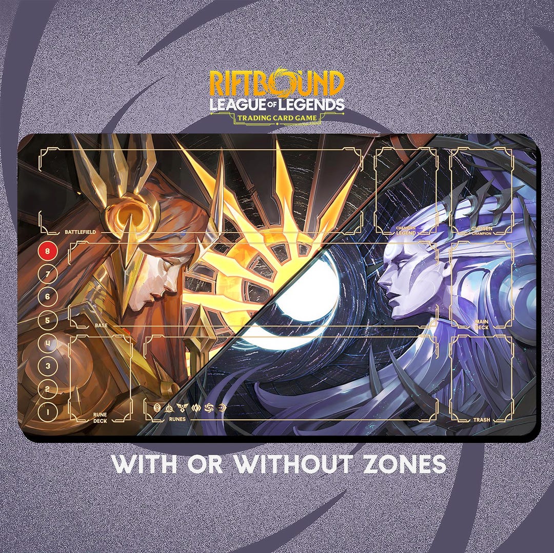レィナ様 オーダーページ Leona and Diana Playmat Stitched Edges - Riftbound Trading Card